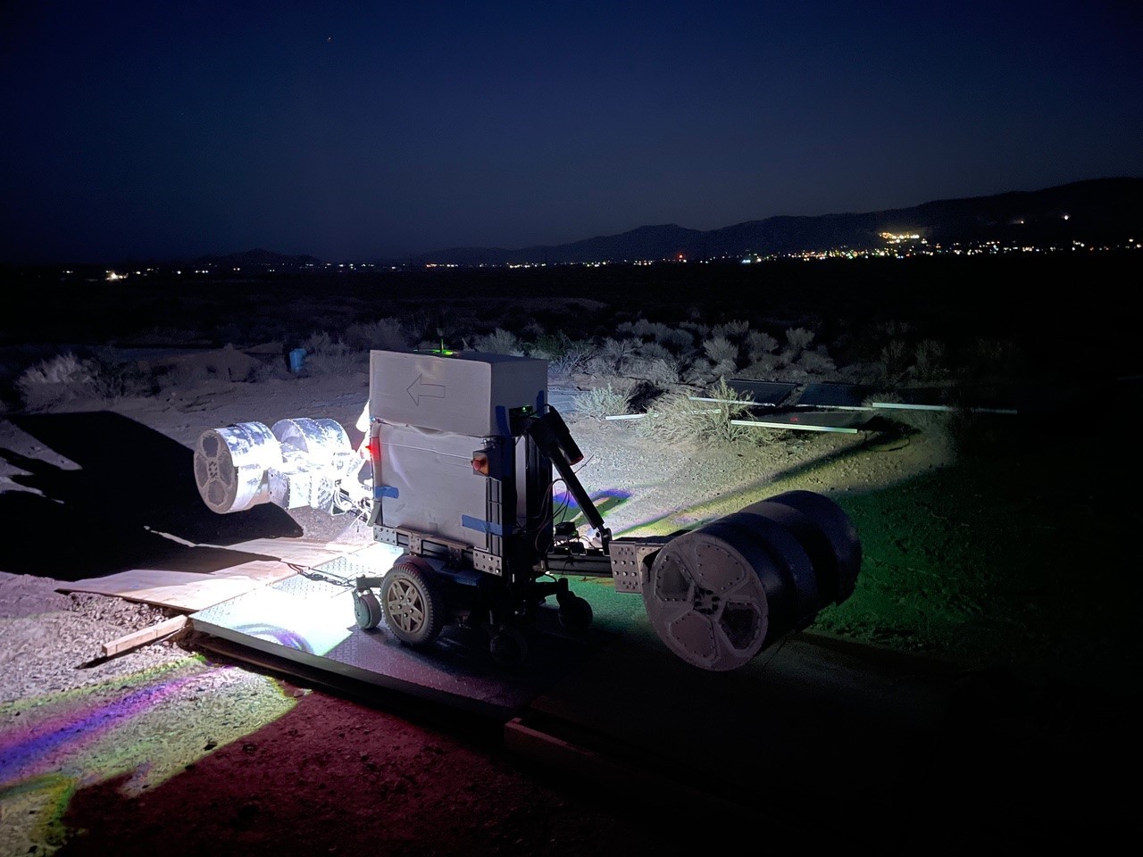 Extraterrestrial Mining Vehicle at night